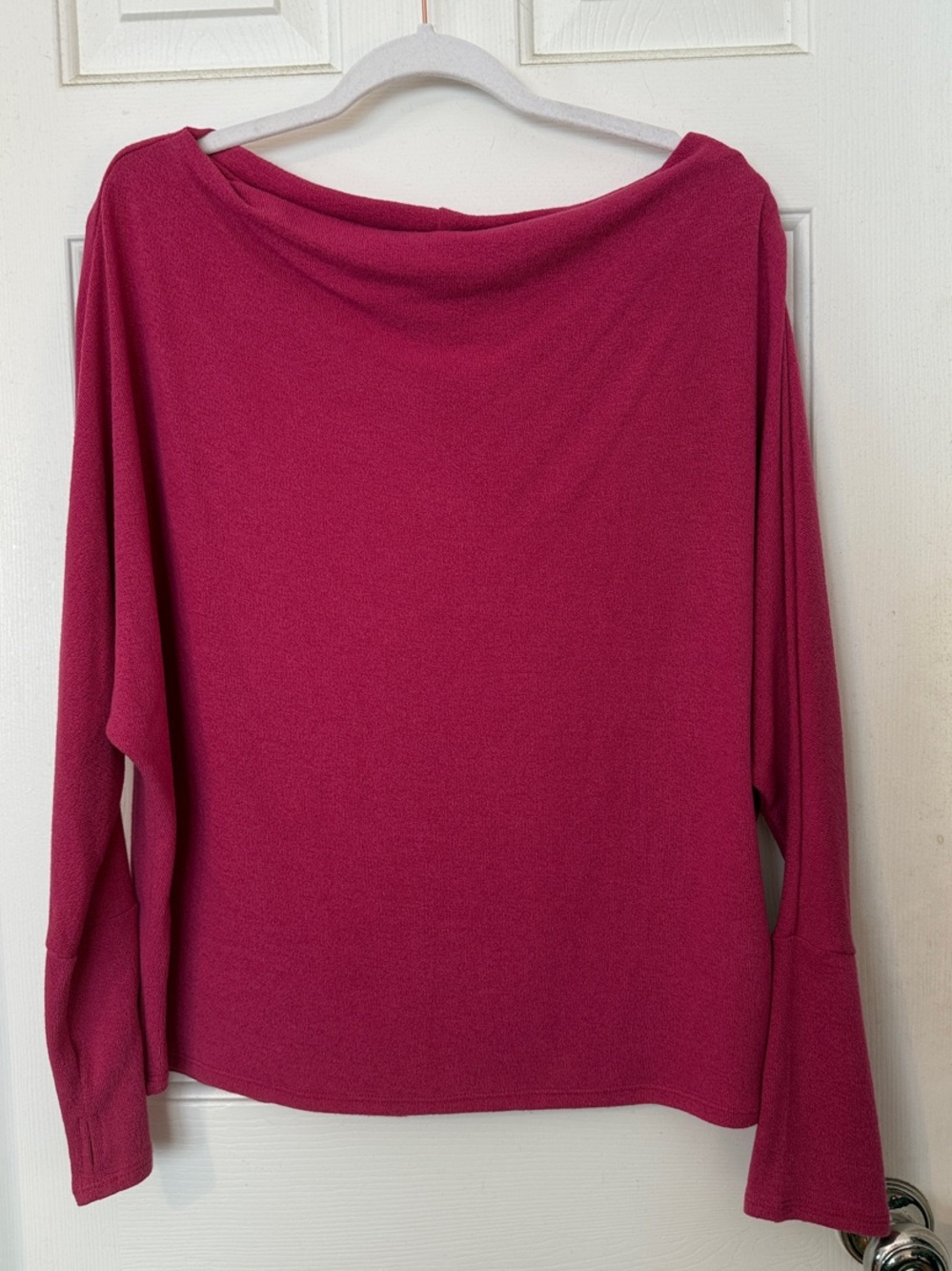 Six/Fifty Long Sleeve Cowl Neck Top w/ finger holes